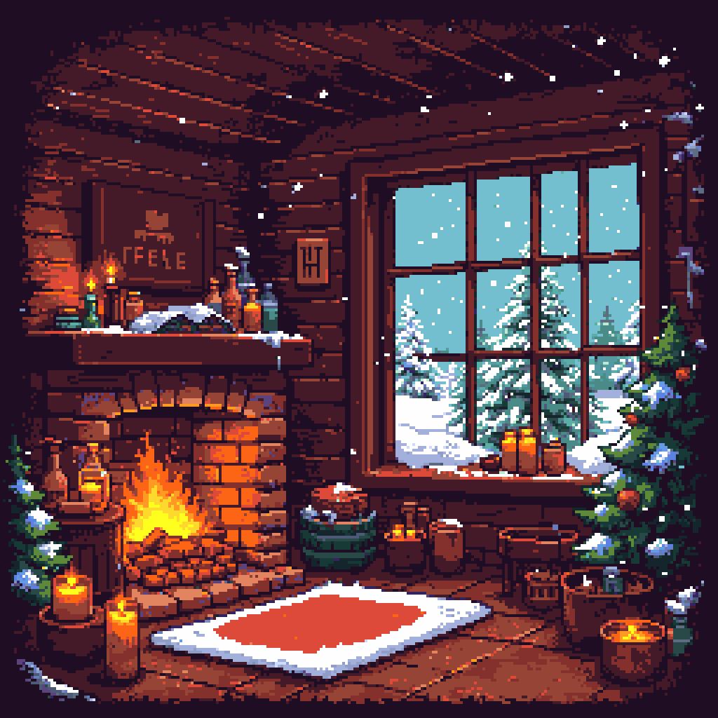 Cozy cabin fireplace...-620964-0