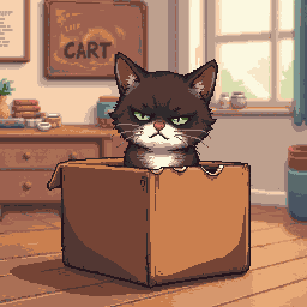 Grumpy pixel cat sit...-923467-0