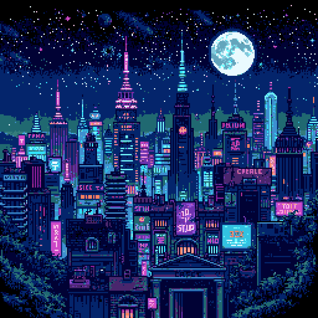 Neon cyberpunk city ...-367447-0