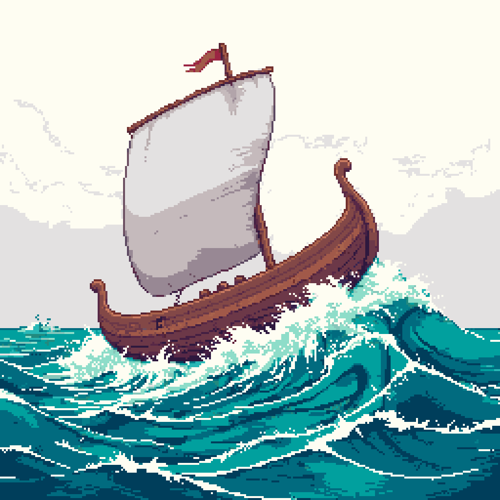 Viking longboat sail...-53292-0